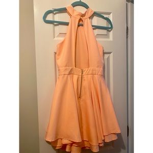 Halter neck peplum lulus dress orange